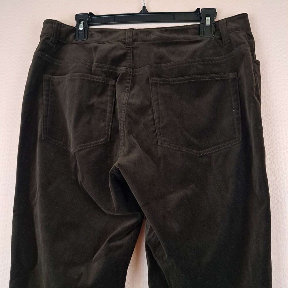 Lauren Ralph Lauren Soft Plush Velvet Brown Women Pants Size 12 Zip Button - Picture 10 of 10